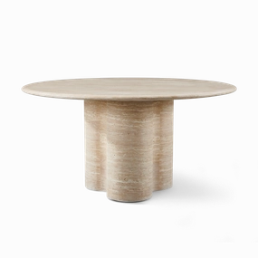 Porto Travertine Round Dining Table 60"outdoor table for balcony or garden