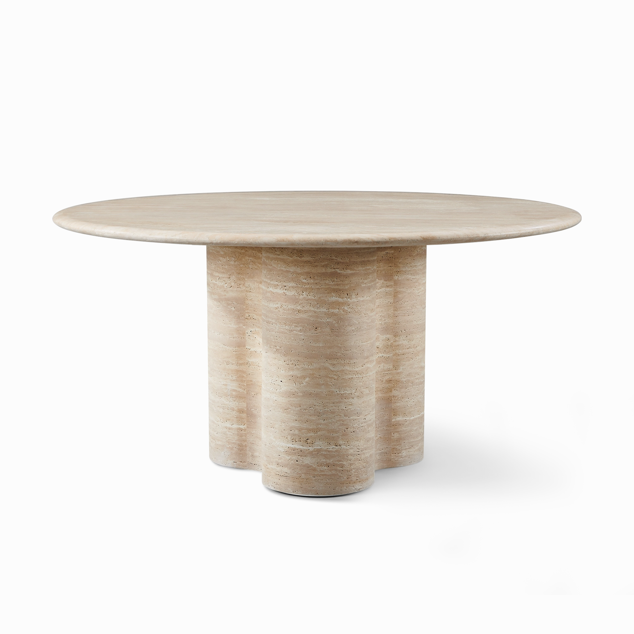 Porto Travertine Round Dining Table 60"outdoor table for balcony or garden