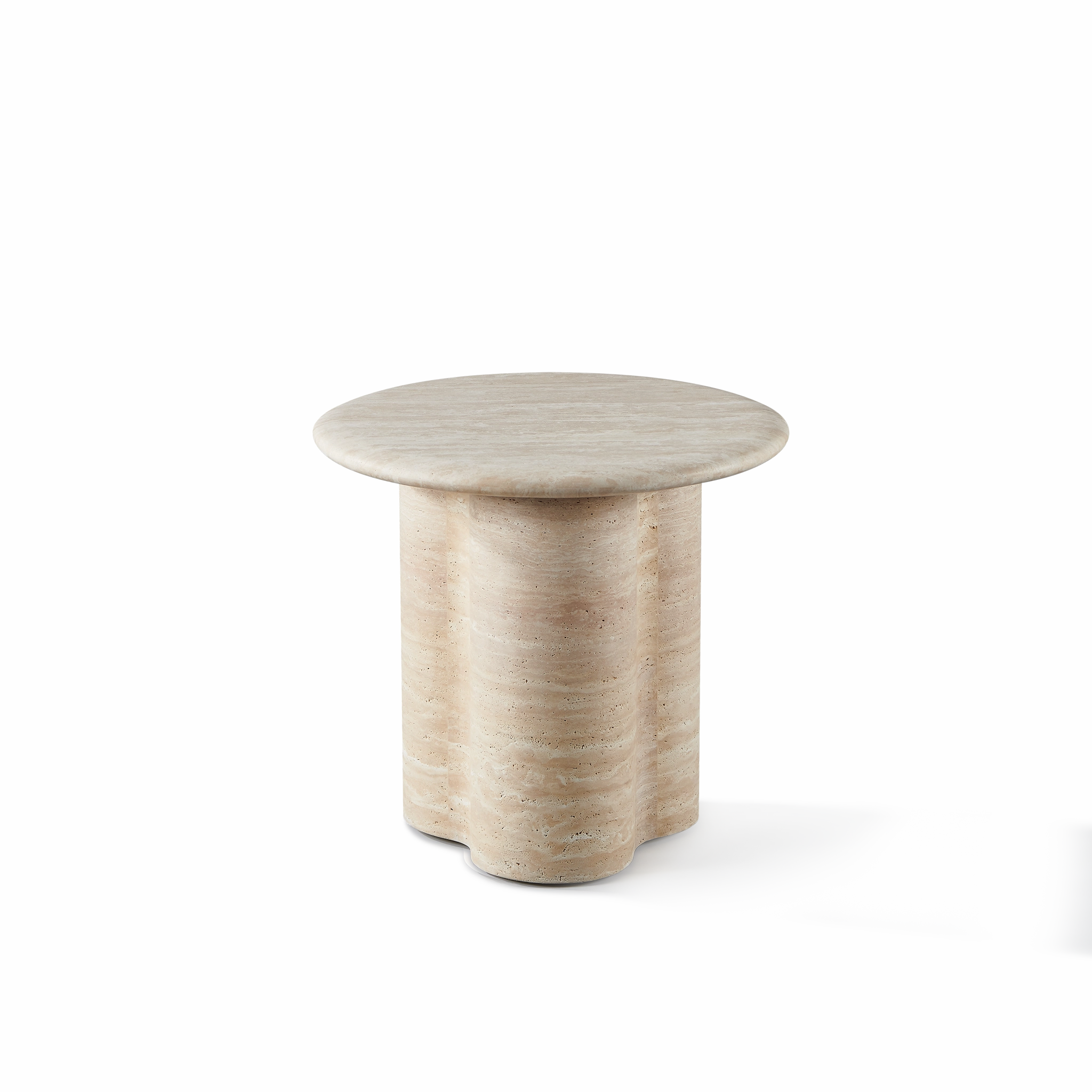 Porto Travertine Round Side Table