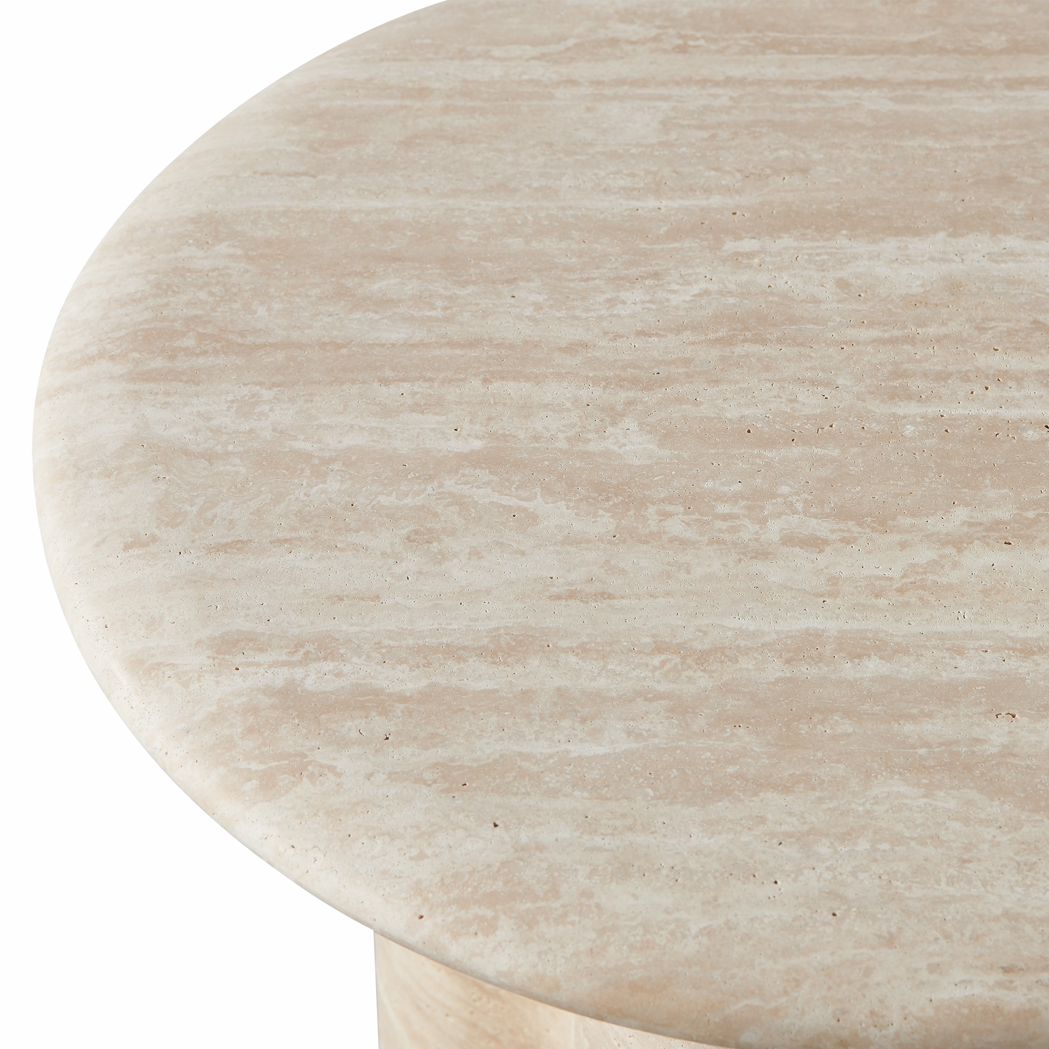 Porto Travertine Round Side Table