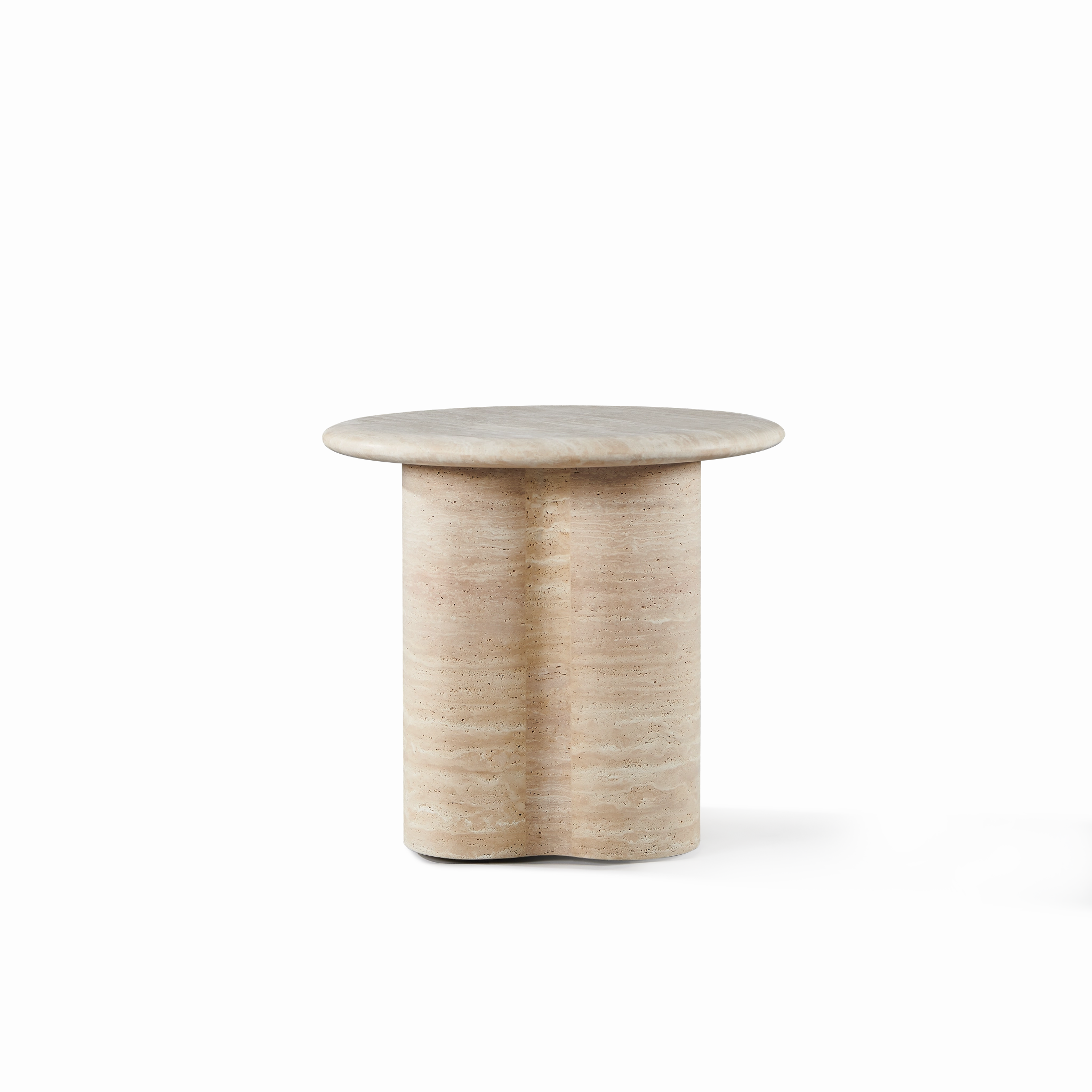 Porto Travertine Round Side Table