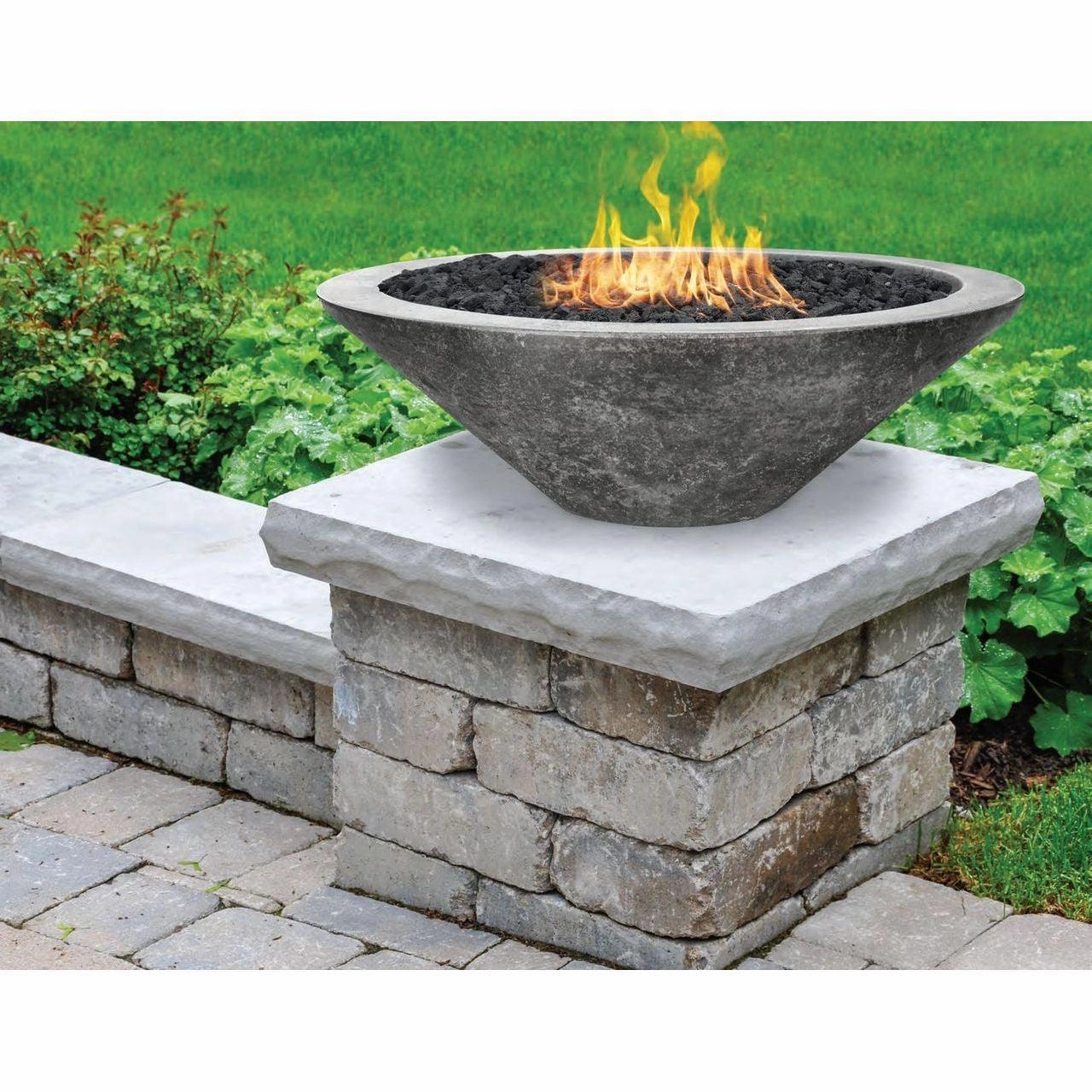 Prism Hardscapes - Embarcadero Pedestal Round Concrete Fire Bowl