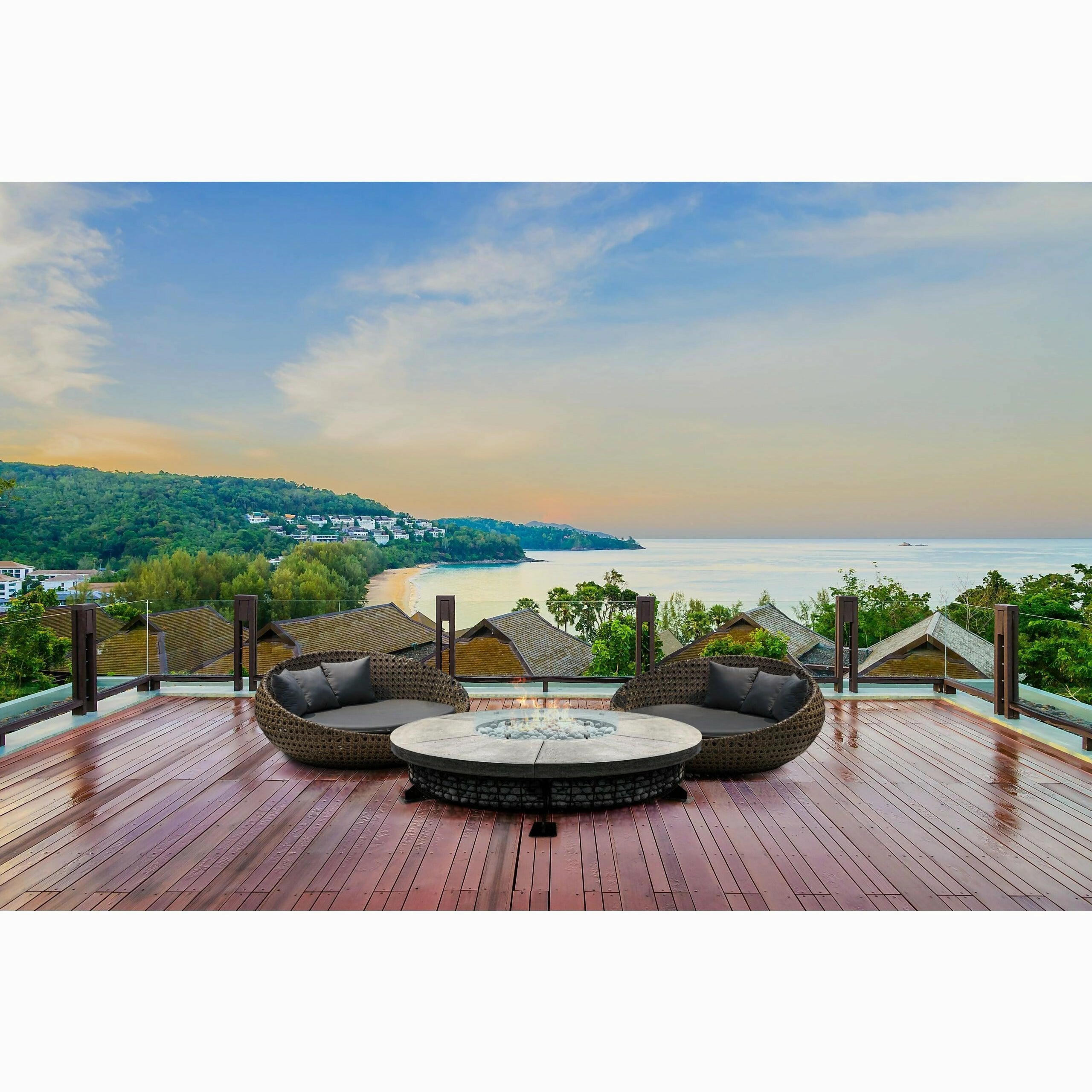 Prism Hardscapes - Fuego 89" Round Concrete Fire Table