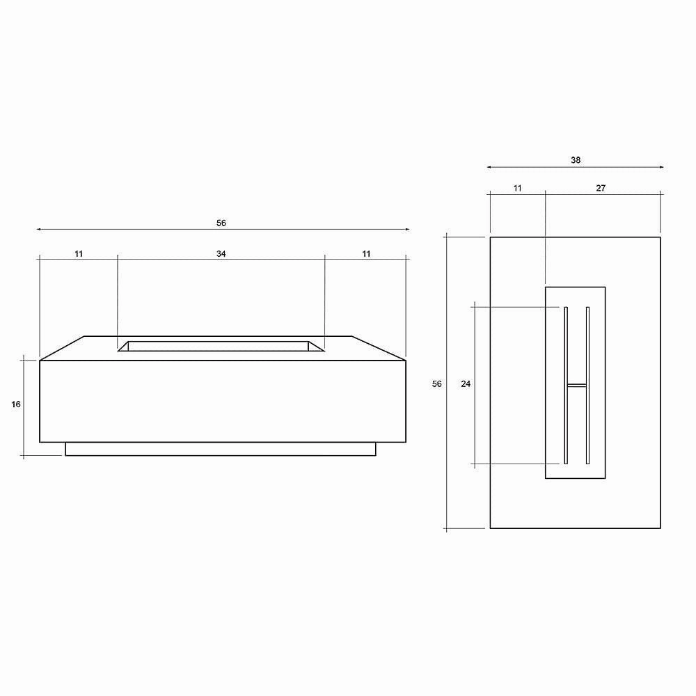 Prism Hardscapes - Tavola Series 1 Rectangular Concrete Fire Pit Table