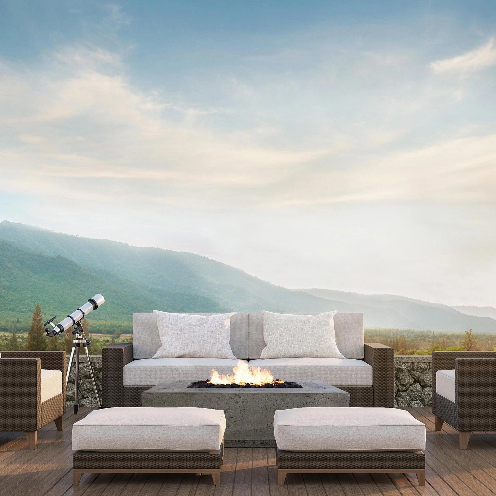 Prism Hardscapes - Tavola Series 1 Rectangular Concrete Fire Pit Table
