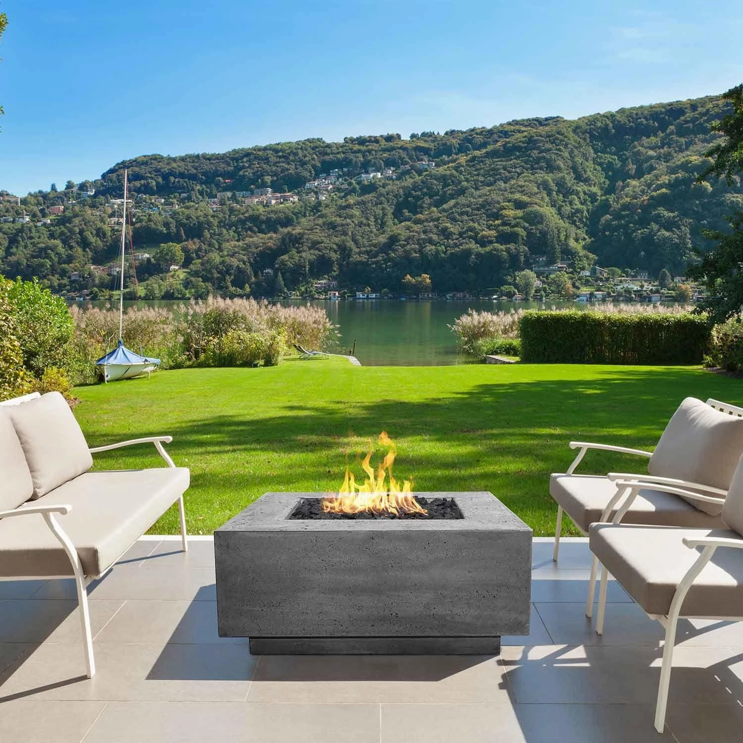 Prism Hardscapes - Tavola Series 42 Square Concrete Fire Pit Table