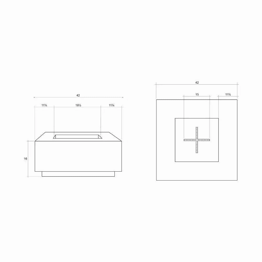 Prism Hardscapes - Tavola Series 42 Square Concrete Fire Pit Table