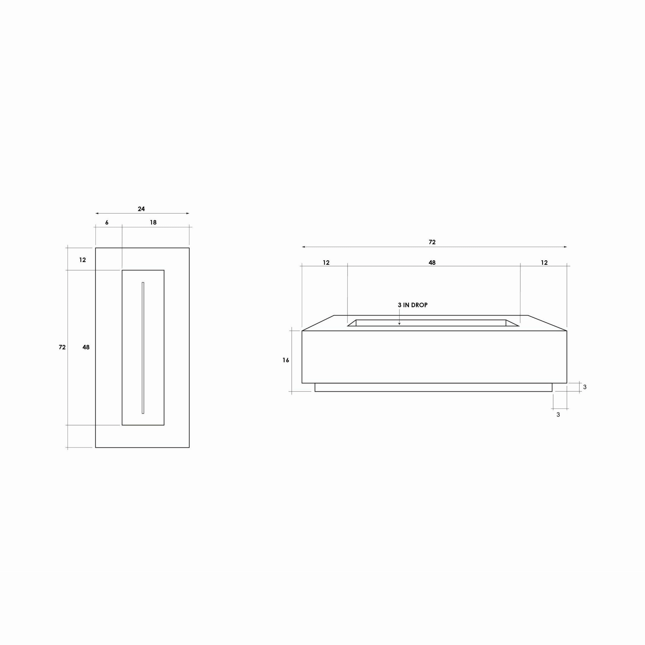 Prism Hardscapes - Tavola Series 72 Narrow Rectangular Concrete Fire Pit Table
