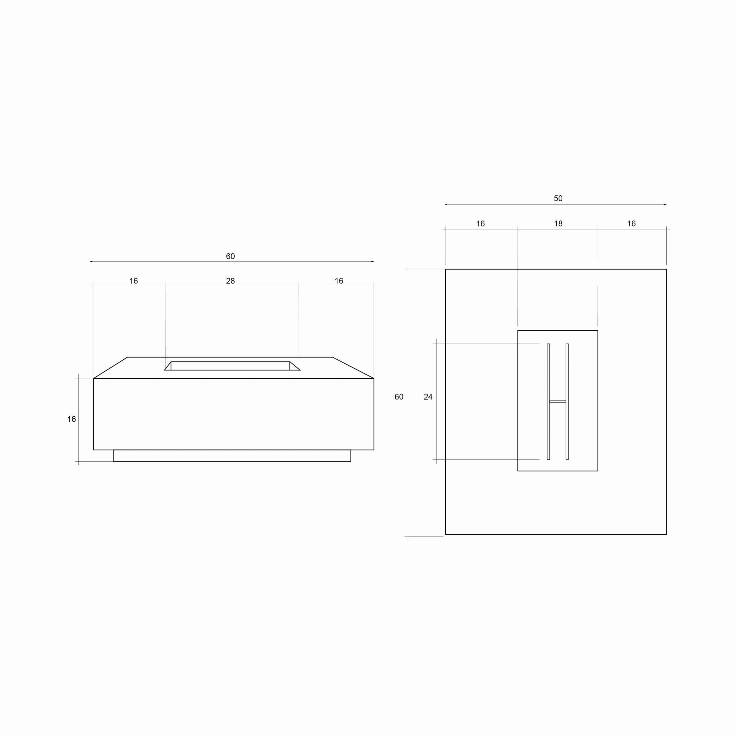 Prism Hardscapes - Tavola Series 7 Rectangular Concrete Fire Pit Table