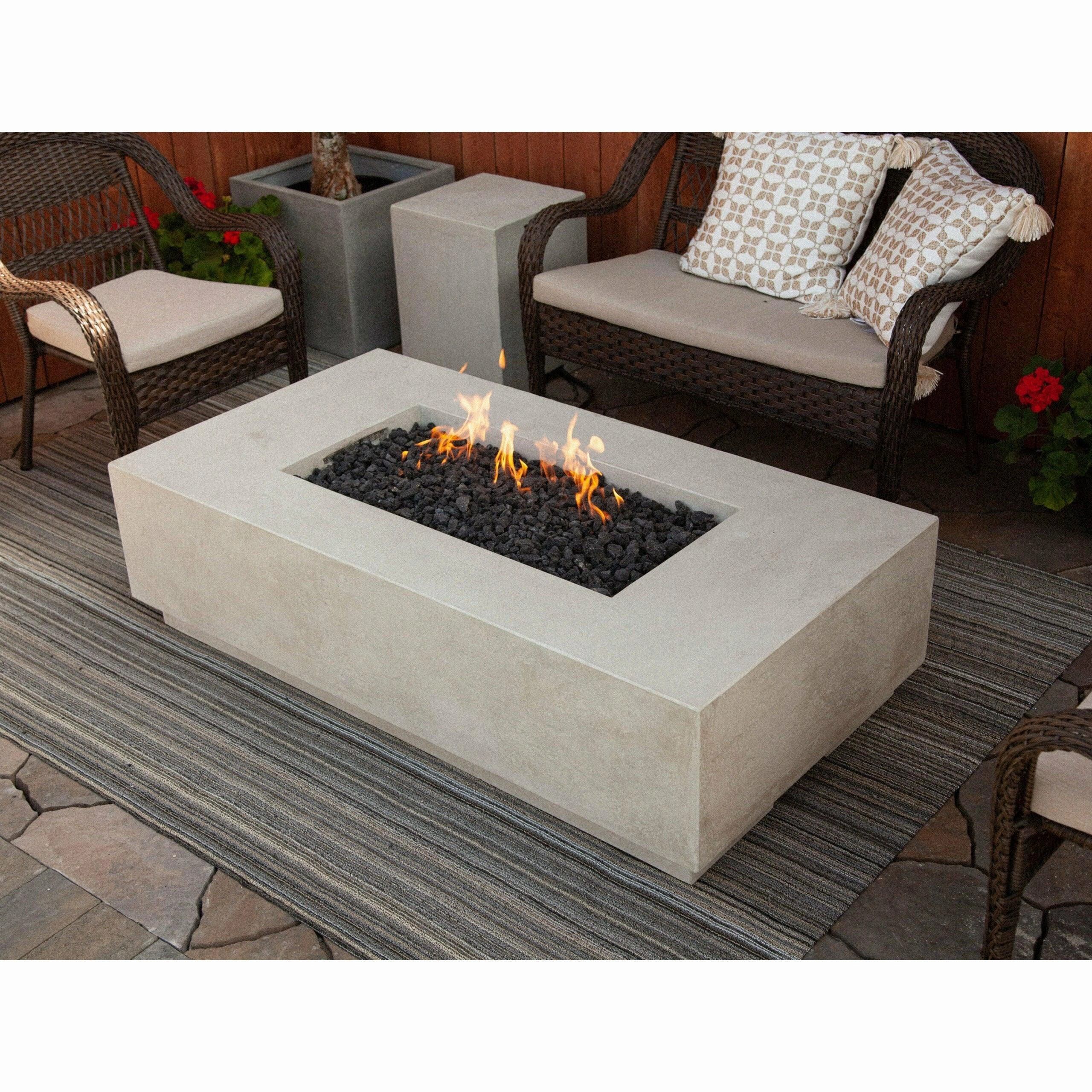 Prism Hardscapes - Tavola Series 8 Rectangular Concrete Fire Pit Table