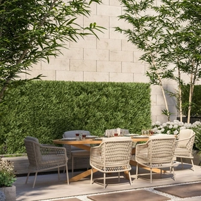 Puccini 6 Seater Garden Dining Setsolid wood outdoor table and chairs set