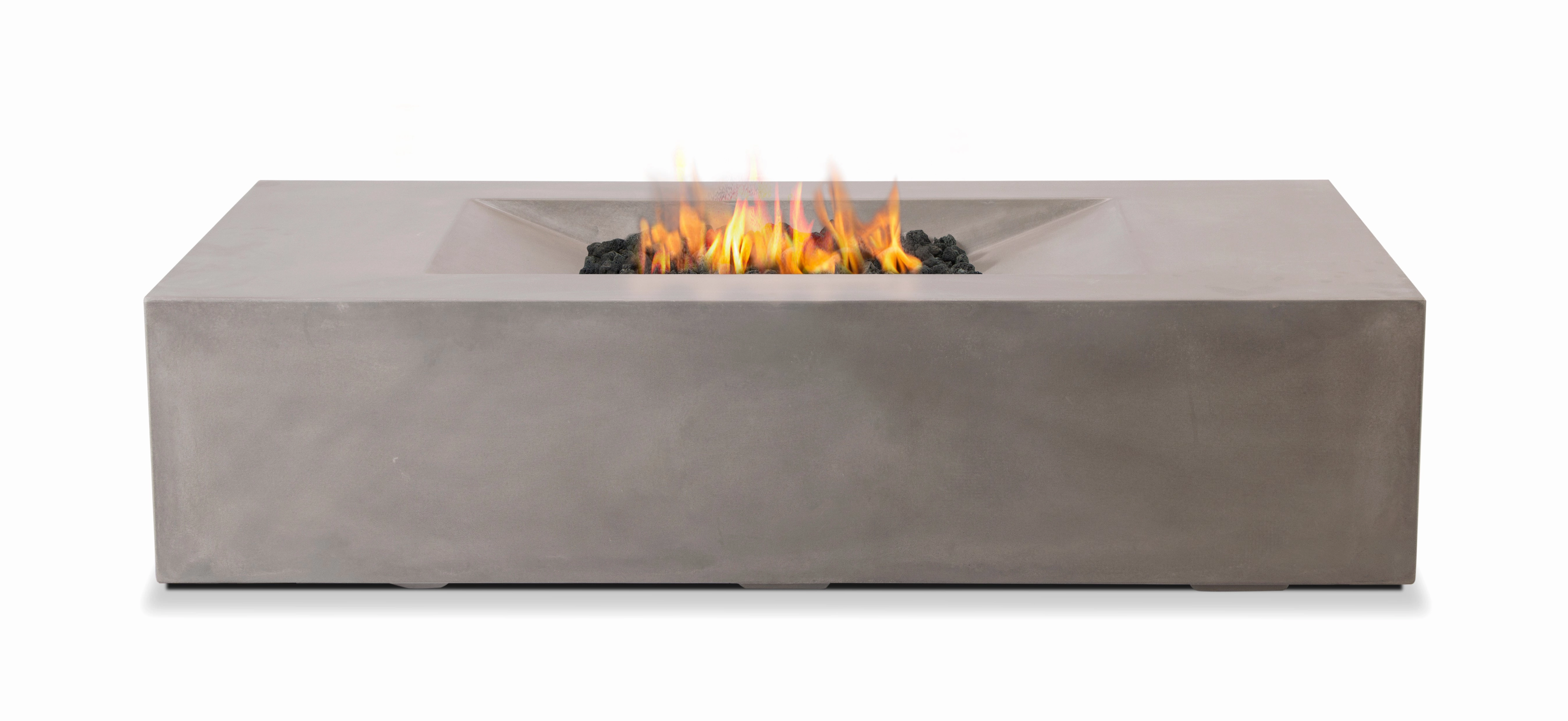 PyroMania Fire - Moderne Rectangle Concrete Fire Pit Table