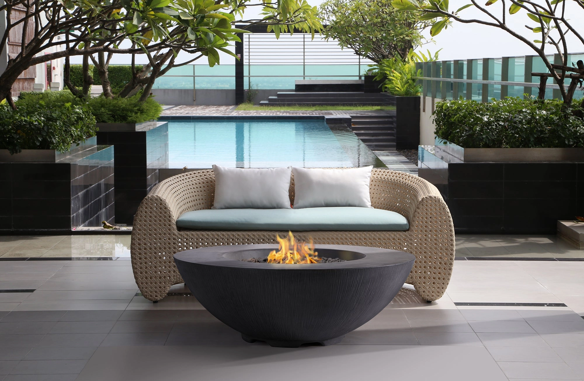 PyroMania Fire - Shangri-La Round Concrete Fire Pit Bowl