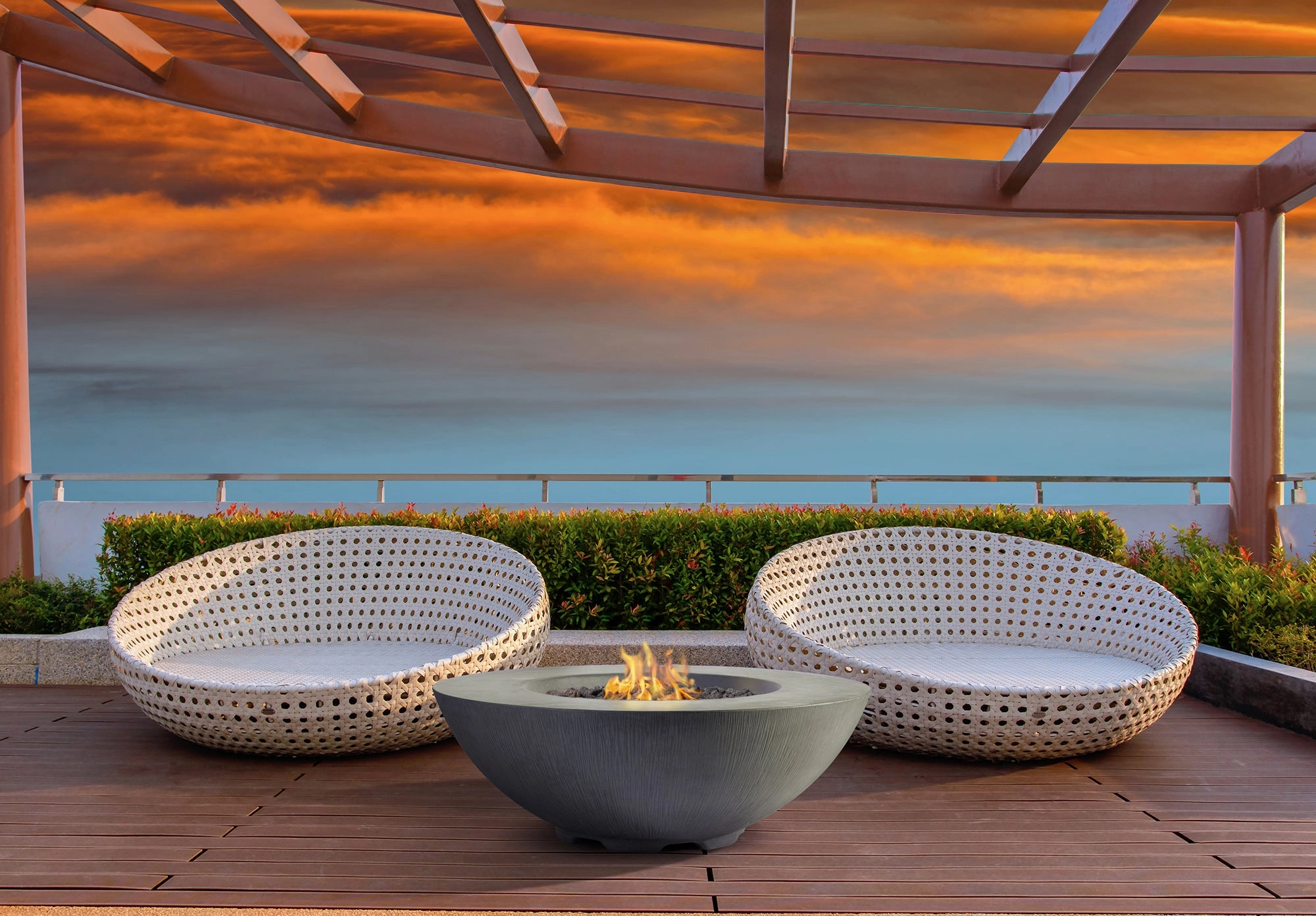 PyroMania Fire - Shangri-La Round Concrete Fire Pit Bowl