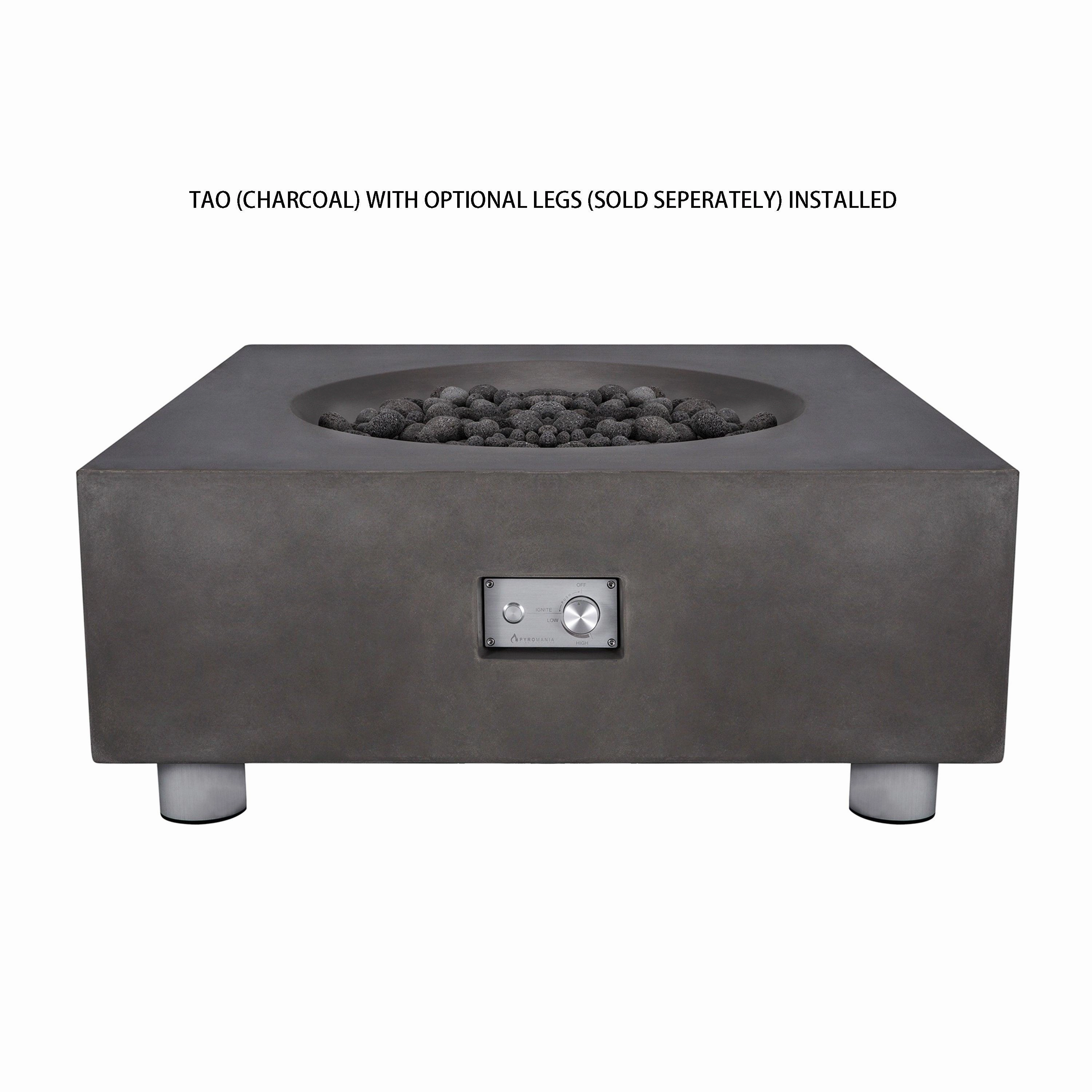 PyroMania Fire - Tao Square Concrete Fire Pit Table