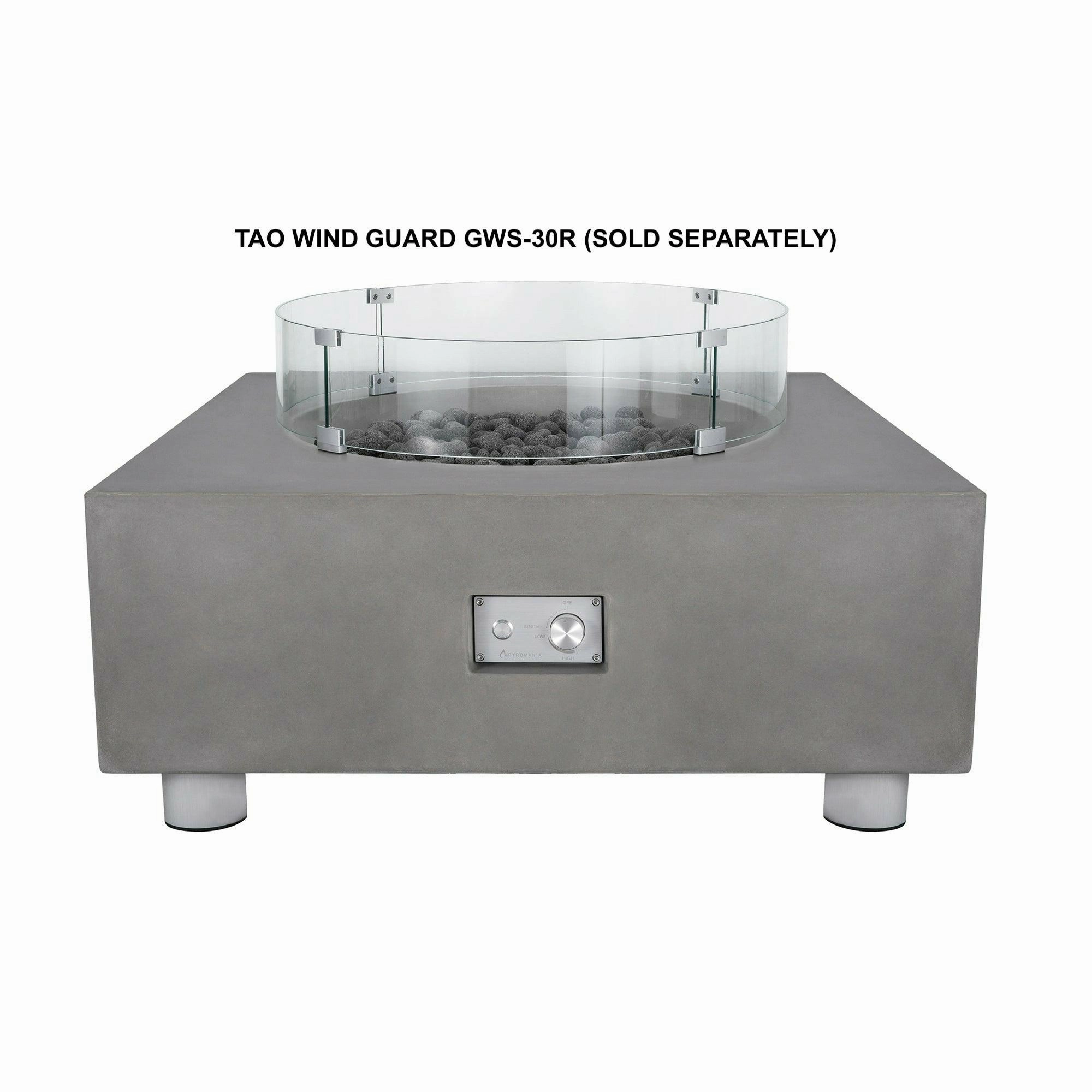 PyroMania Fire - Tao Square Concrete Fire Pit Table