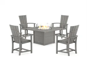 Quattro 4-Piece Upright Adirondack Conversation Set with Fire Pit Tableoutdoor patio dining furniture set