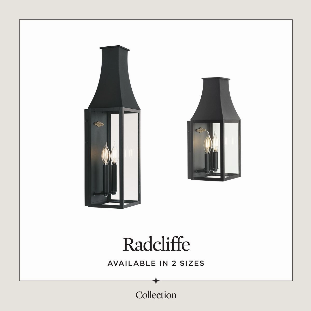 Radcliffe Two Light Outdoor Wall Lantern Black