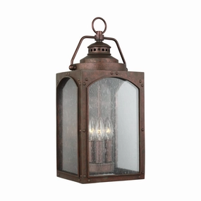 Randhurst Three Light Outdoor Wall Lantern Copper OxideOutdoor wall sconces with motion sensor
