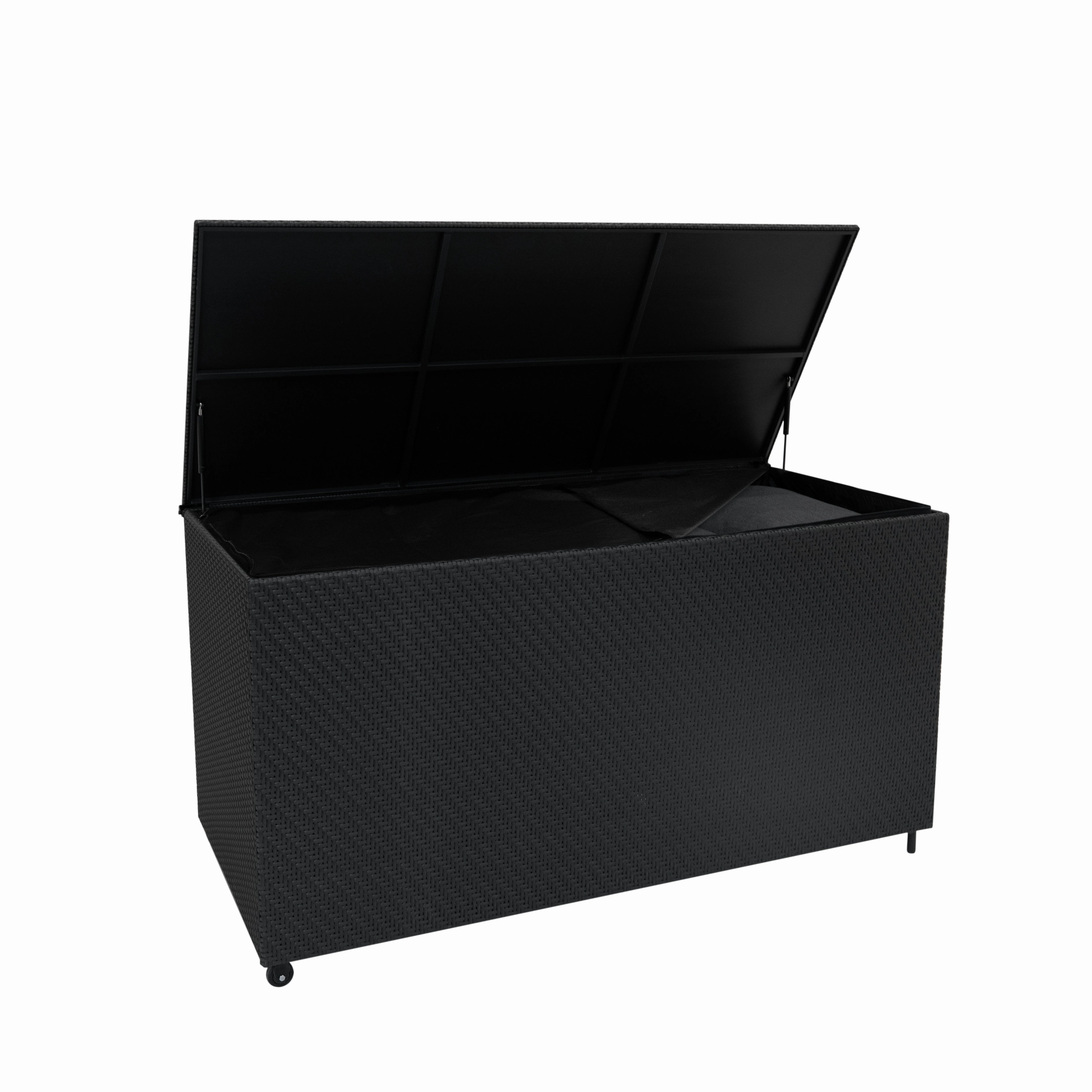 Rattan Cushion Storage Box 700L - Blackoutdoor patio furniture set