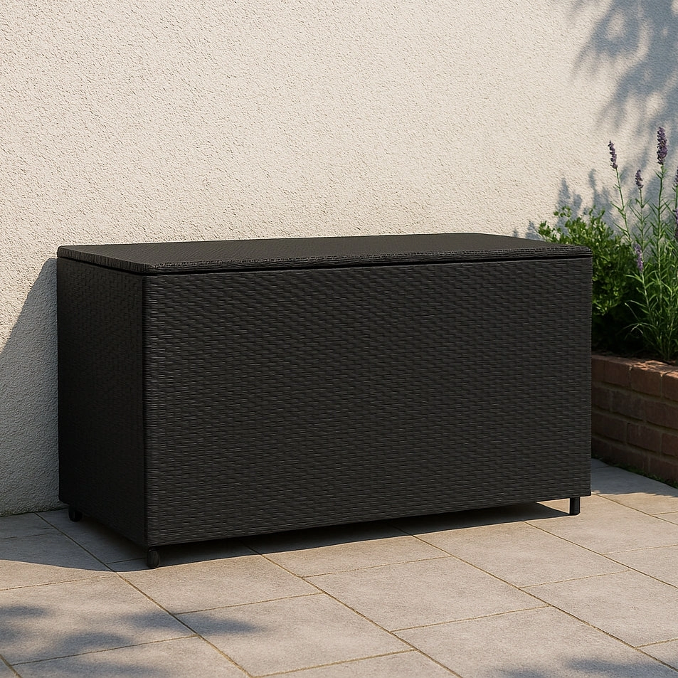 Rattan Cushion Storage Box 700L - Black