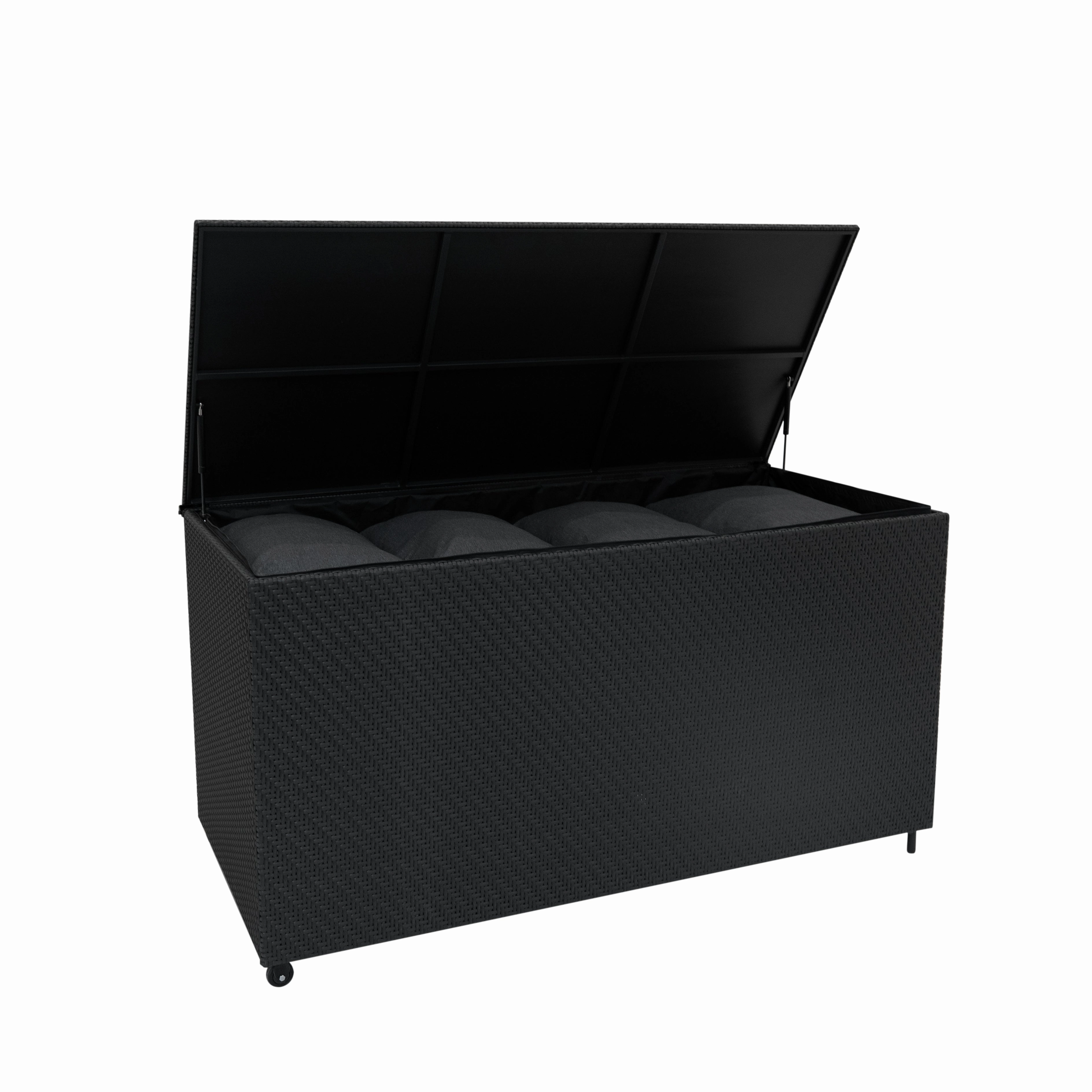 Rattan Cushion Storage Box 700L - Black