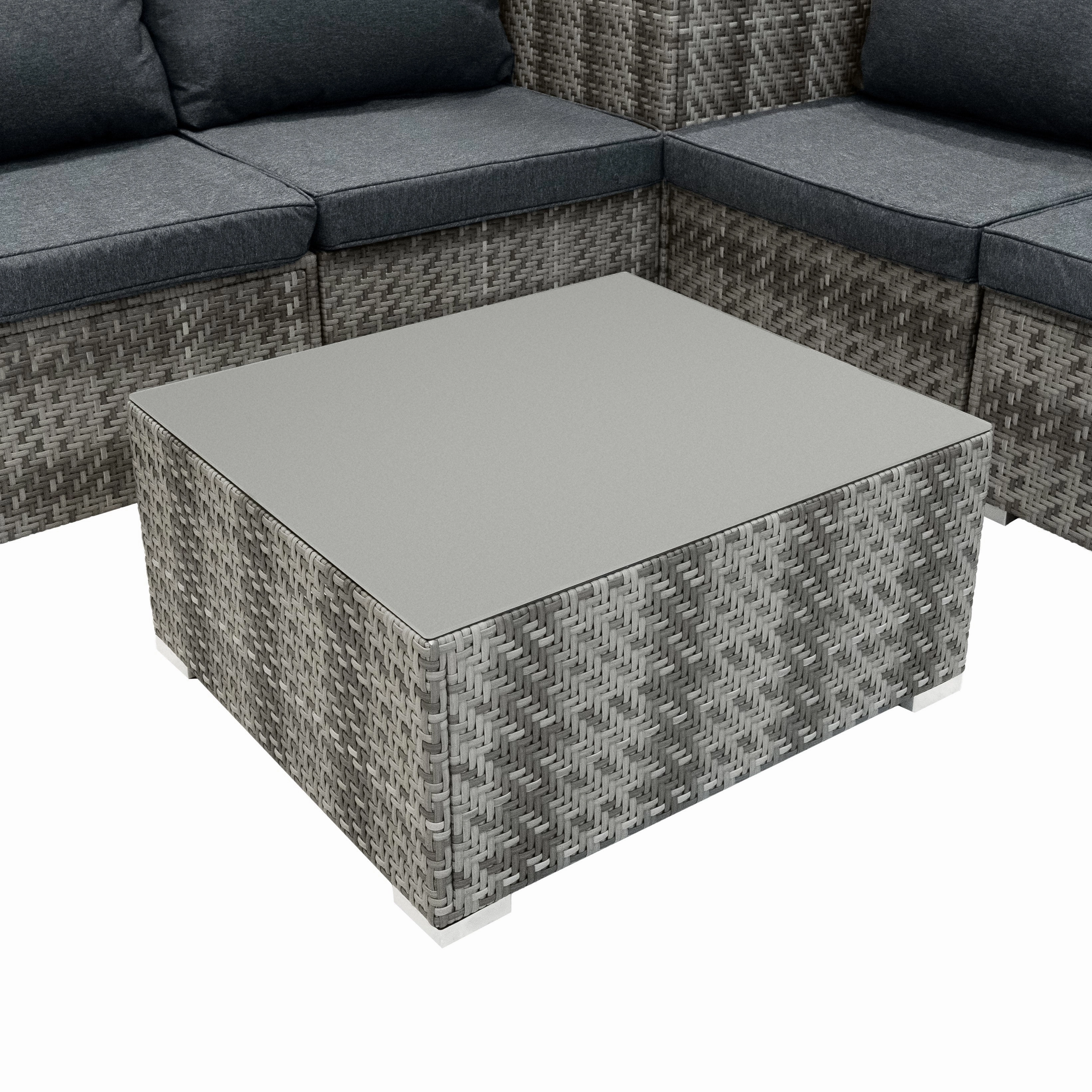 Rattan Modular 6 Piece Furniture Set & 996L Storage Box  Grey