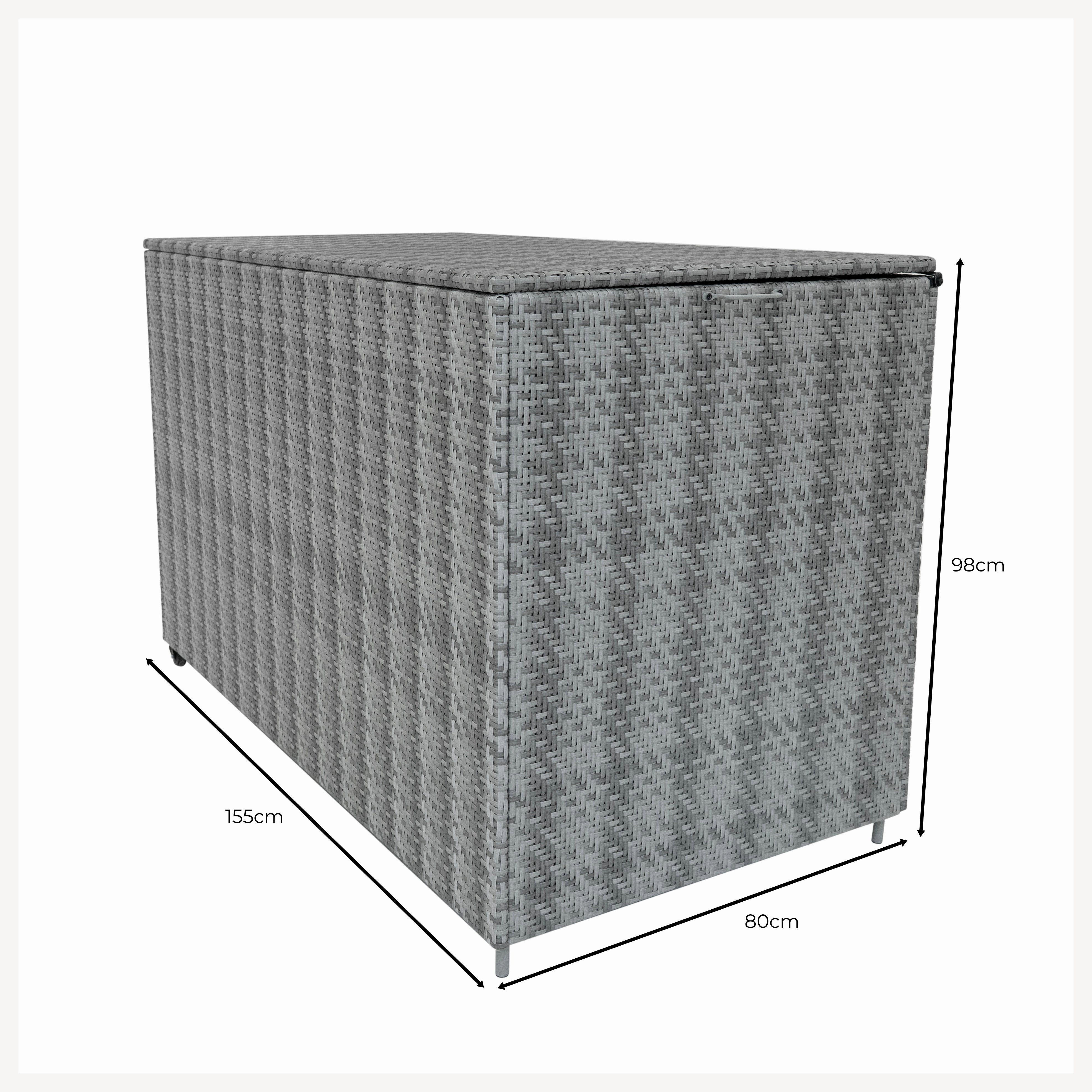 Rattan Modular 6 Piece Furniture Set & 996L Storage Box  Grey