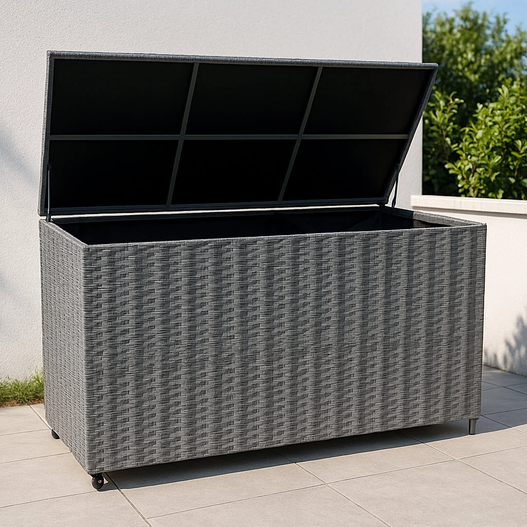 Rattan Modular 6 Piece Furniture Set & 996L Storage Box  Grey