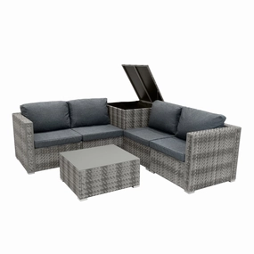 Rattan Modular 6 Piece Furniture Set  Greyoutdoor patio furniture set