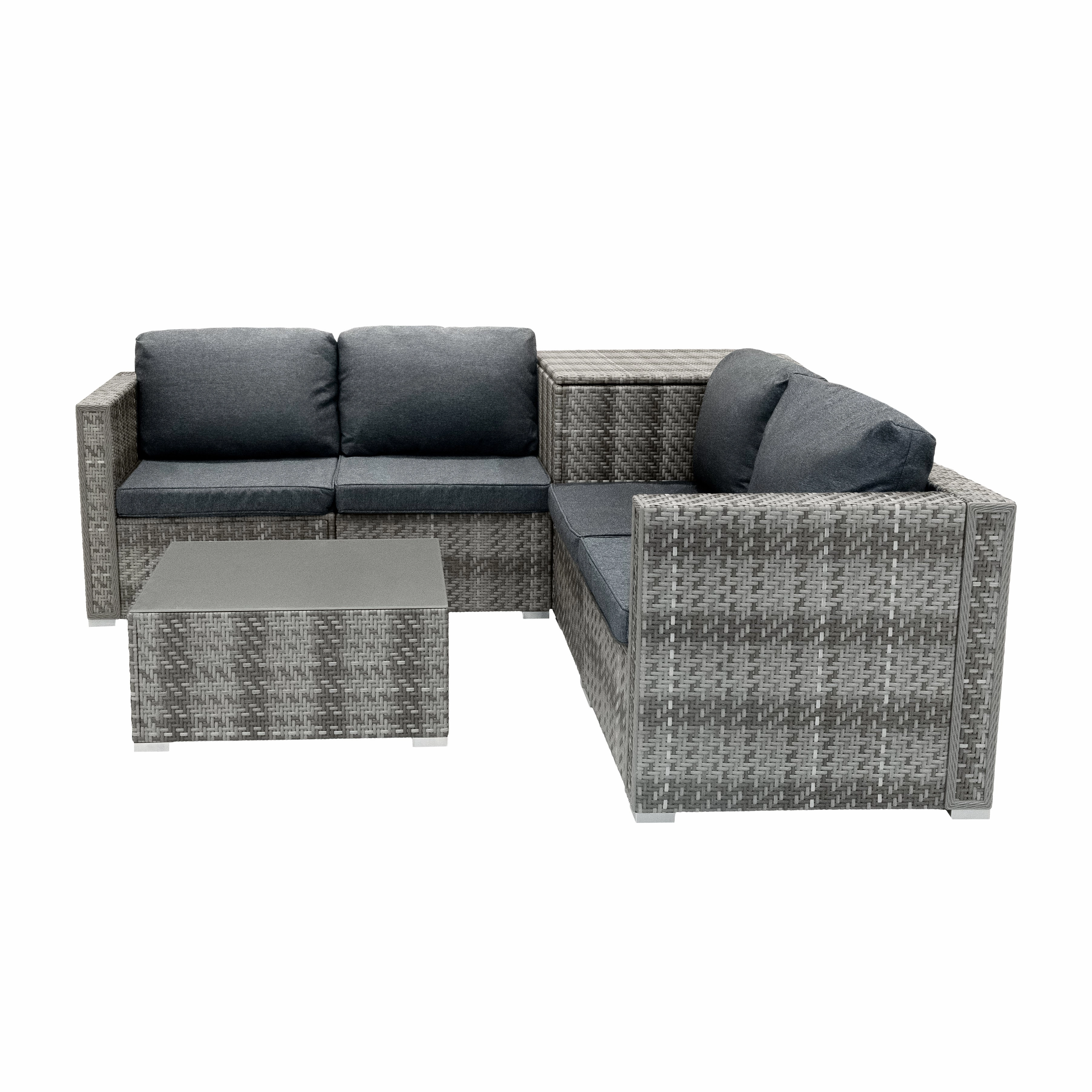 Rattan Modular 6 Piece Furniture Set  Grey
