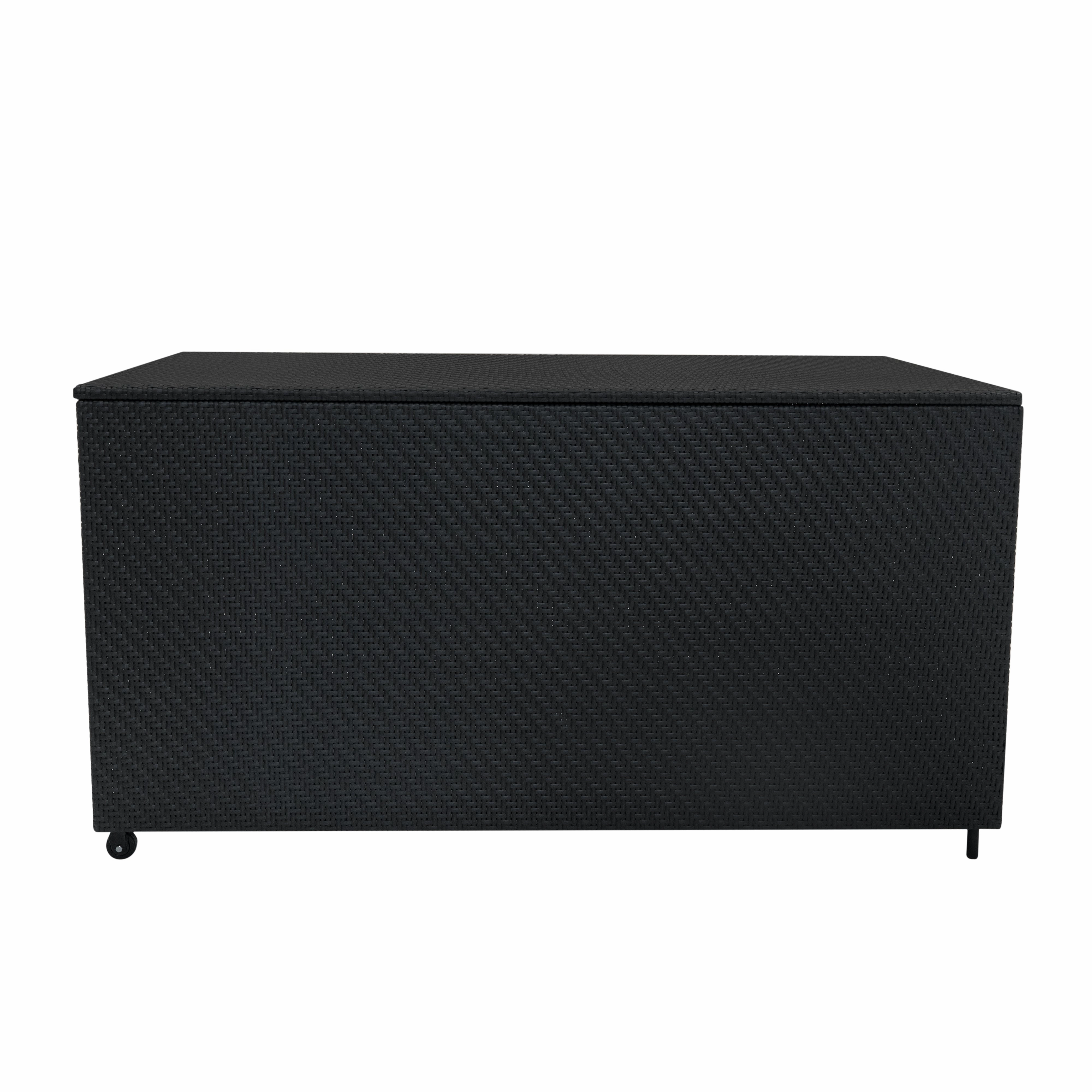 Rattan Modular 7 Piece Furniture Set & 700L Storage Box - Black