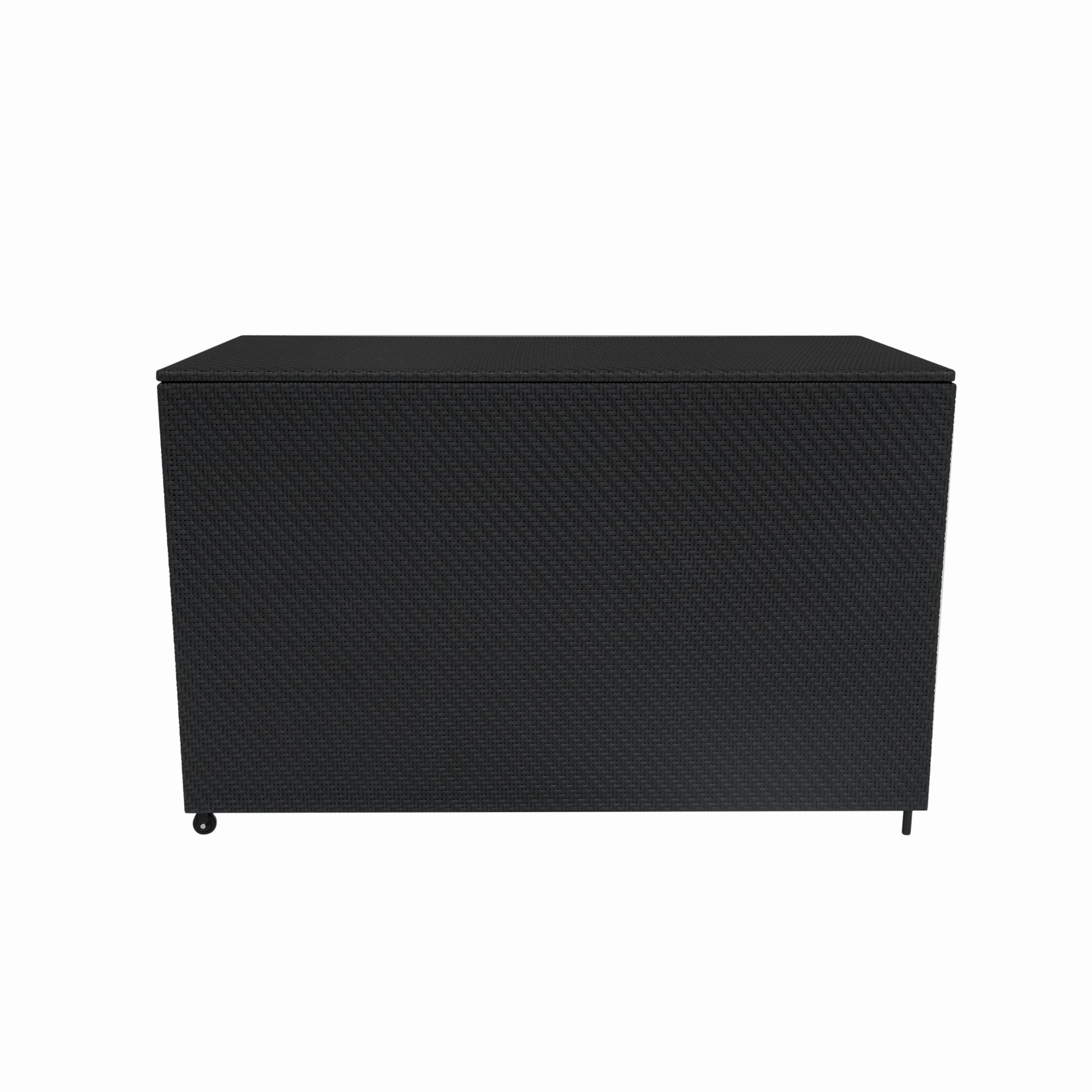 Rattan Modular 7 Piece Furniture Set & 996L Storage Box - Black