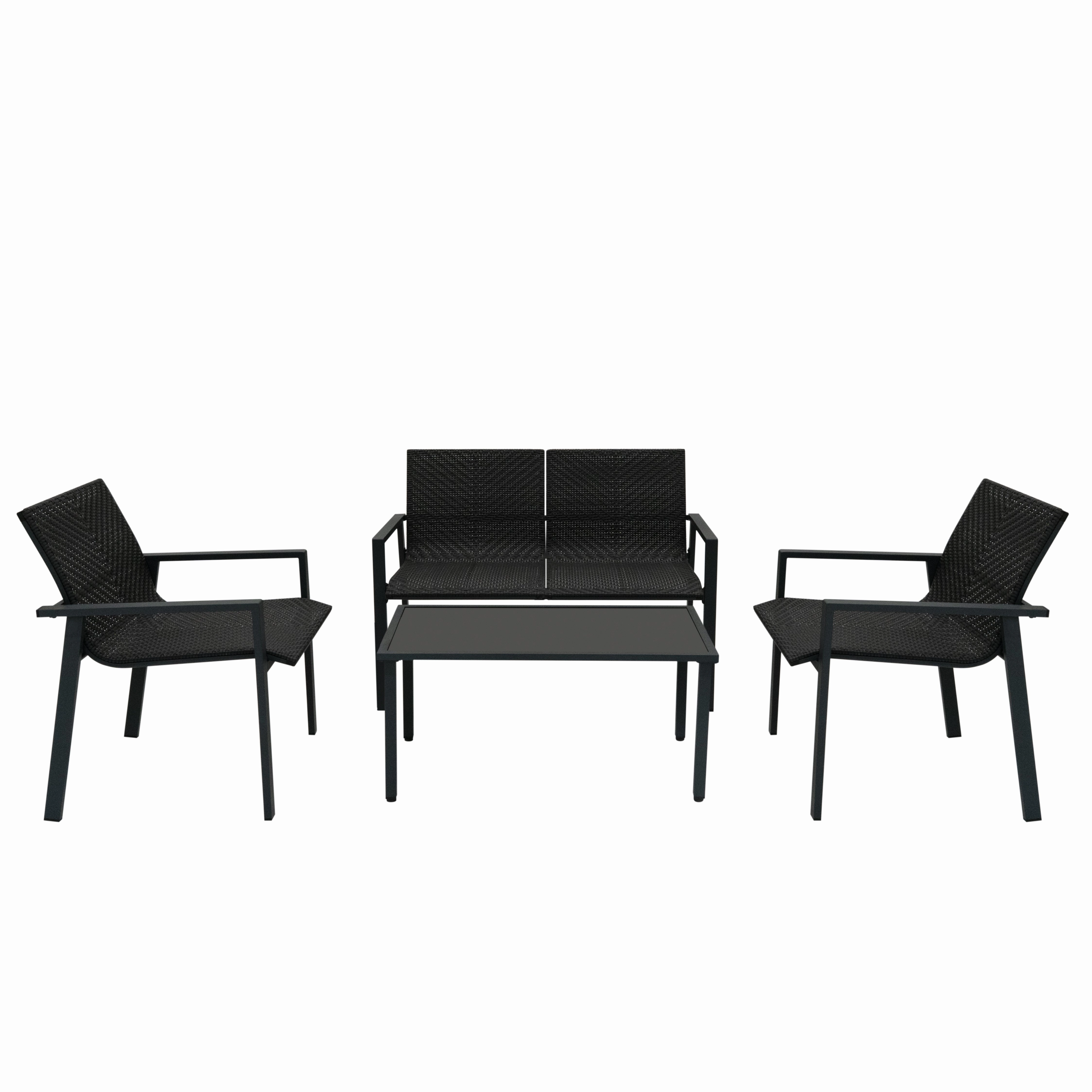 Rattan Patio Furniture Set - Blackoutdoor patio furniture set