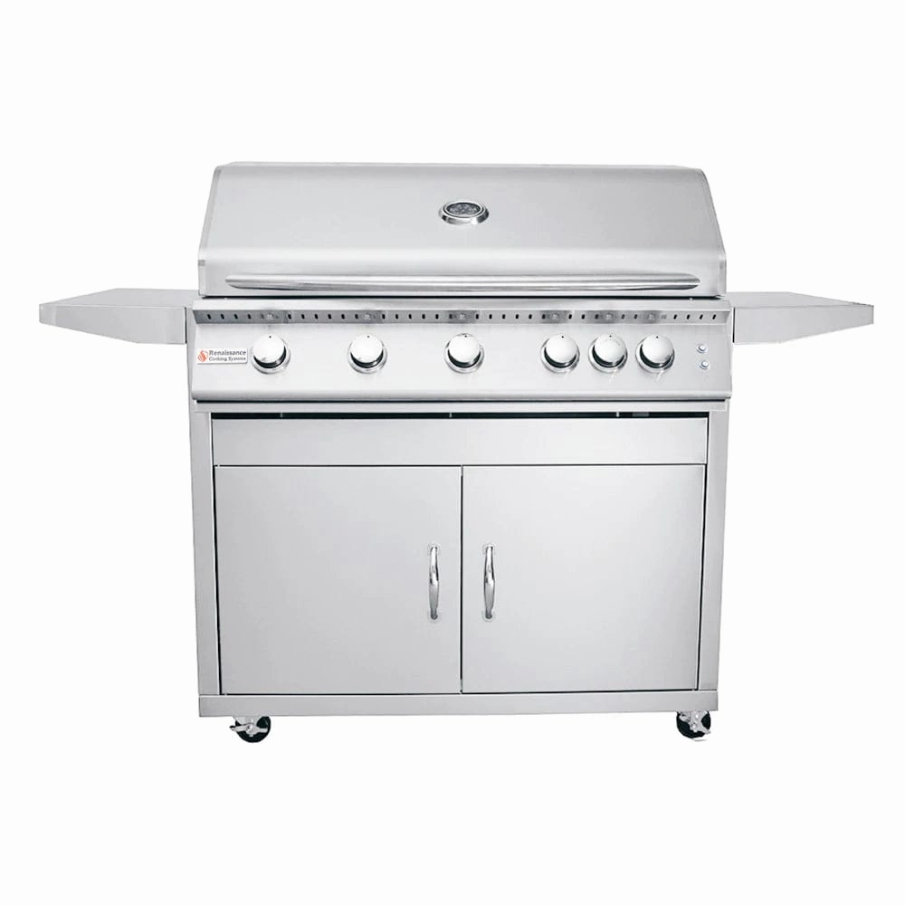 RCS Premier 40" L Freestanding Grill with LED Lights RJC40AL CK professional outdoor BBQ grill set