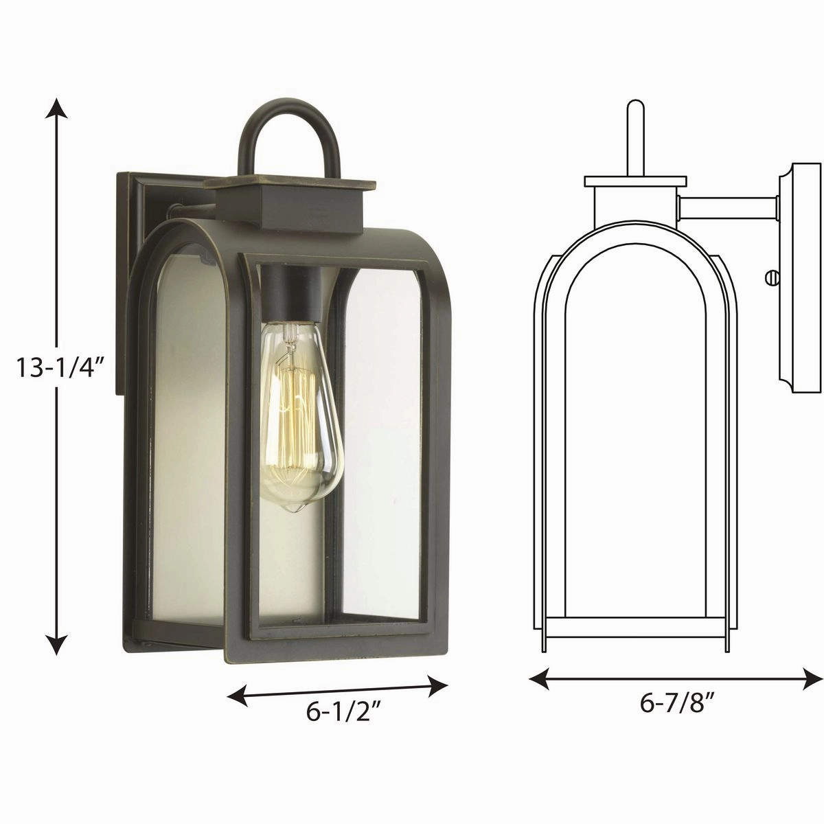 Refuge One Light Wall Lantern Oil Rubbed Bronze