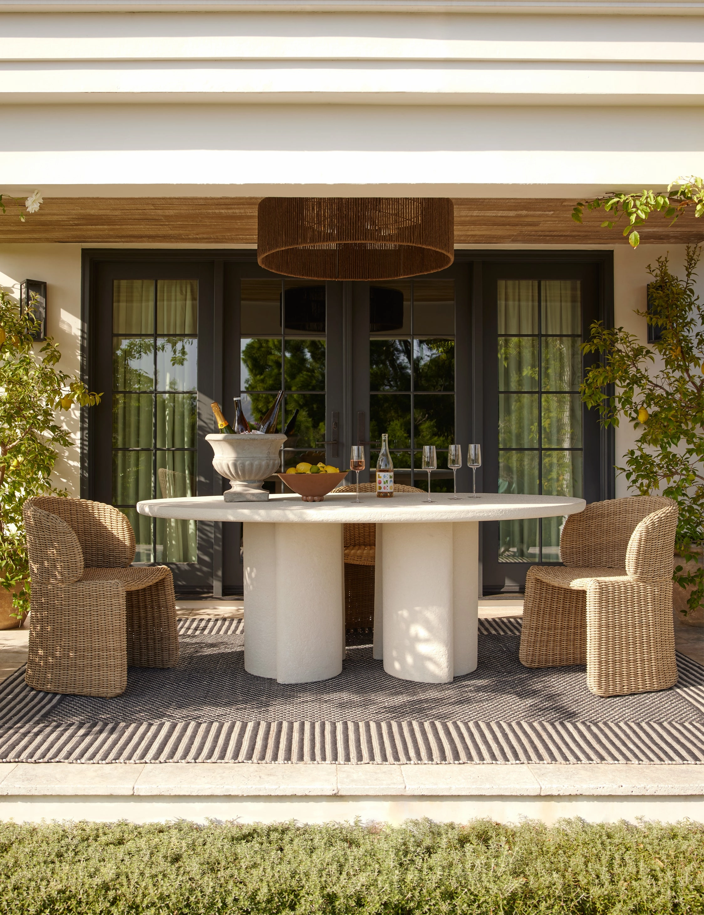 Rodrigo Indoor / Outdoor Oval Dining Tableoutdoor patio dining furniture set