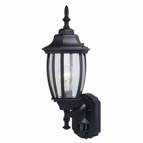Rogers Park One Light Outdoor Motion Sensor Wall Light Textured BlackOutdoor wall sconces with motion sensor
