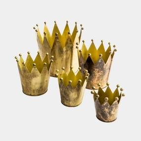 Royal Crown - Set of 5 Gold Plantersoutdoor garden decorative ornaments