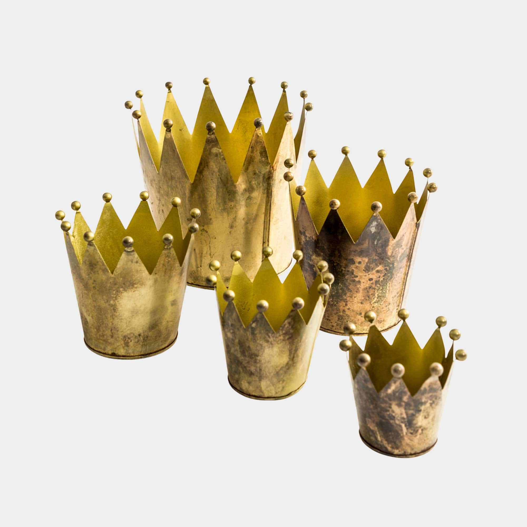 Royal Crown - Set of 5 Gold Plantersoutdoor garden decorative ornaments
