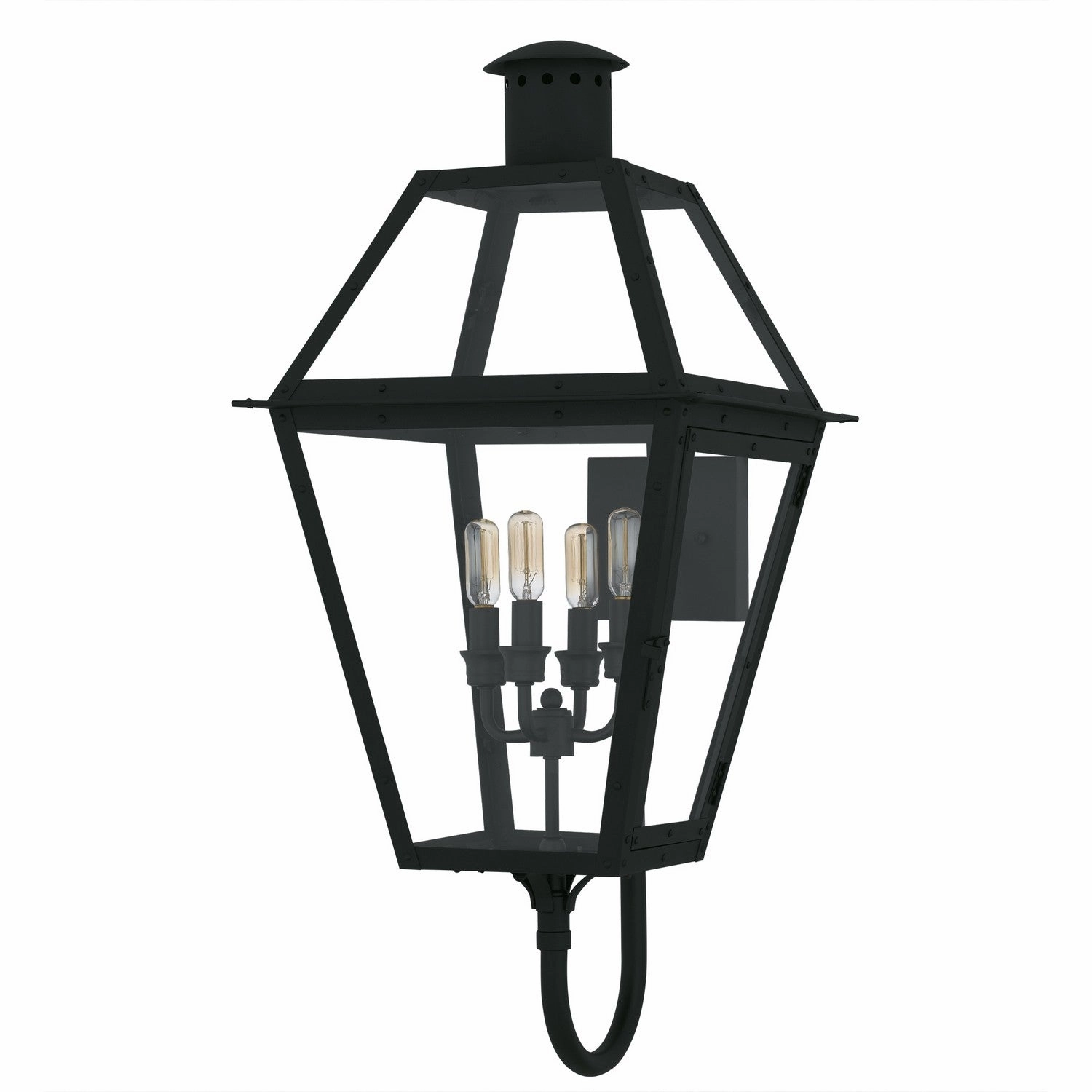 Rue De Royal Four Light Outdoor Wall Lantern Earth Black