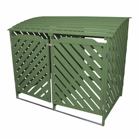 Sage Green Double Wheelie Bin Storage compact outdoor storage solutions