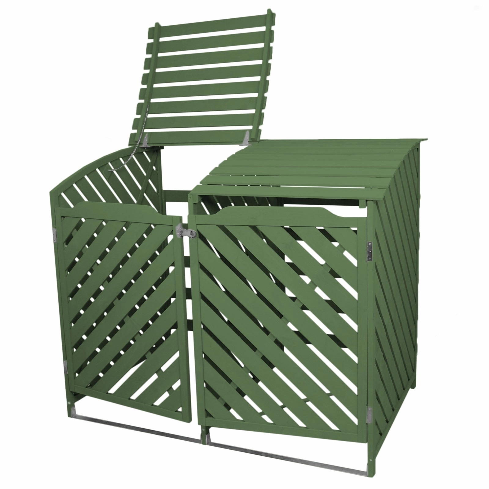 Sage Green Double Wheelie Bin Storage