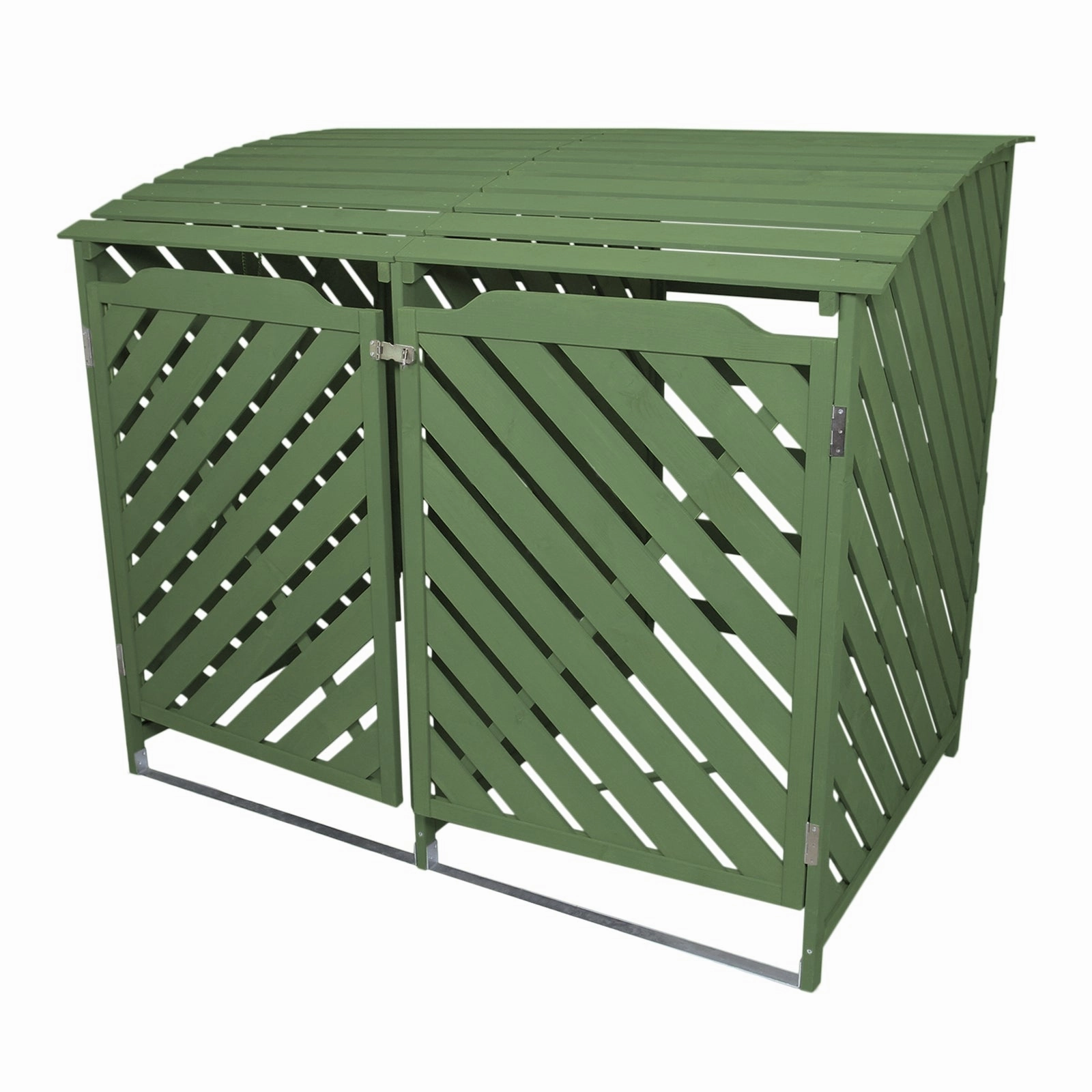 Sage Green Double Wheelie Bin Storage compact outdoor storage solutions