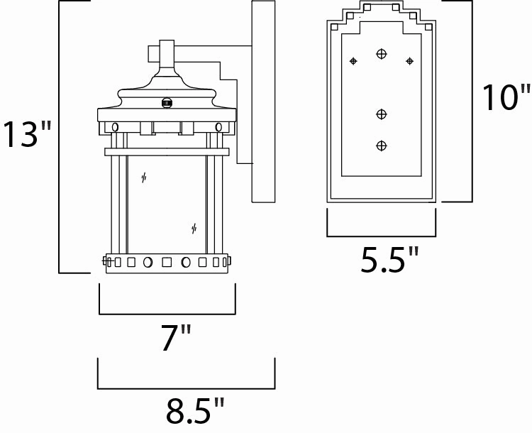 Santa Barbara VX One Light Outdoor Wall Lantern Sienna