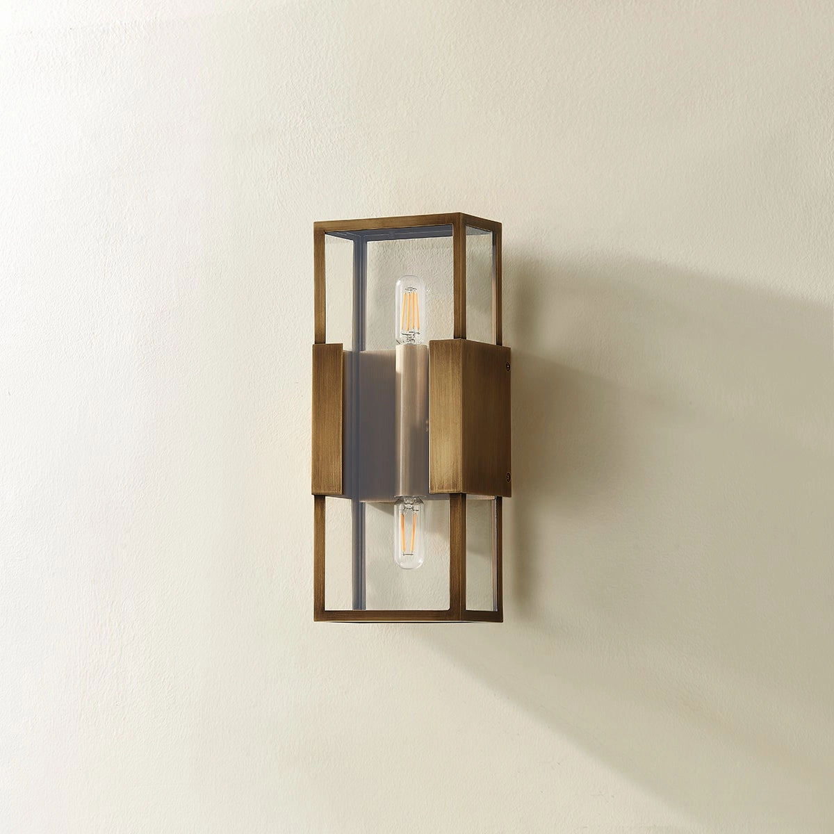Santa Clara Two Light Outdoor Wall Sconce Patina Brass