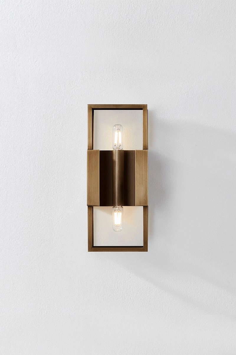 Santa Clara Two Light Outdoor Wall Sconce Patina Brass