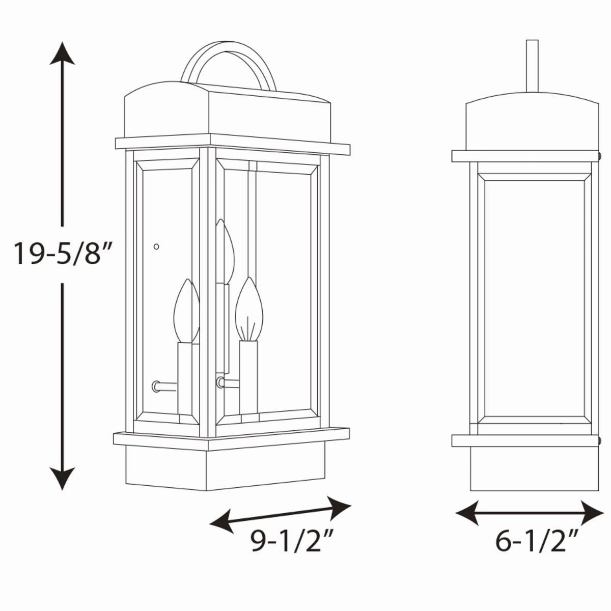 Santee Three Light Large Wall Lantern Antique Bronze