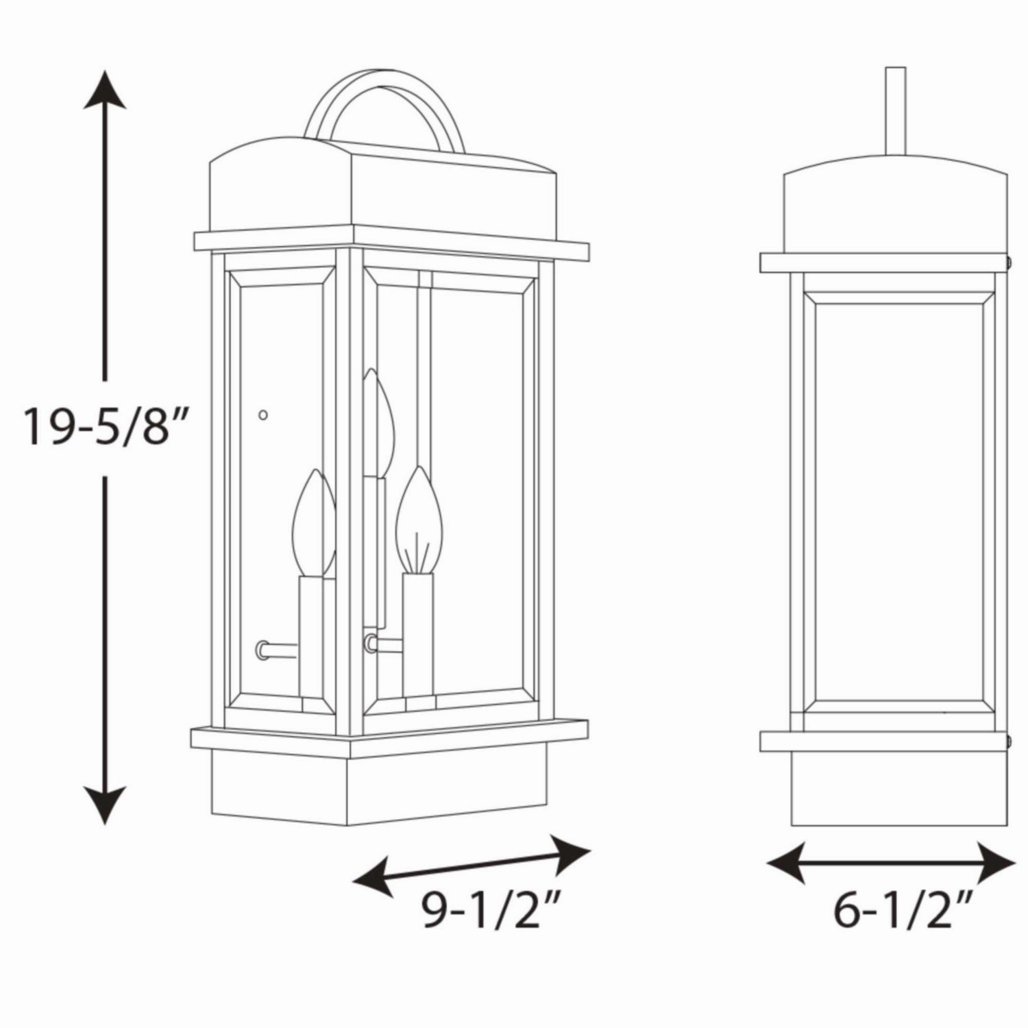 Santee Three Light Large Wall Lantern Antique Bronze