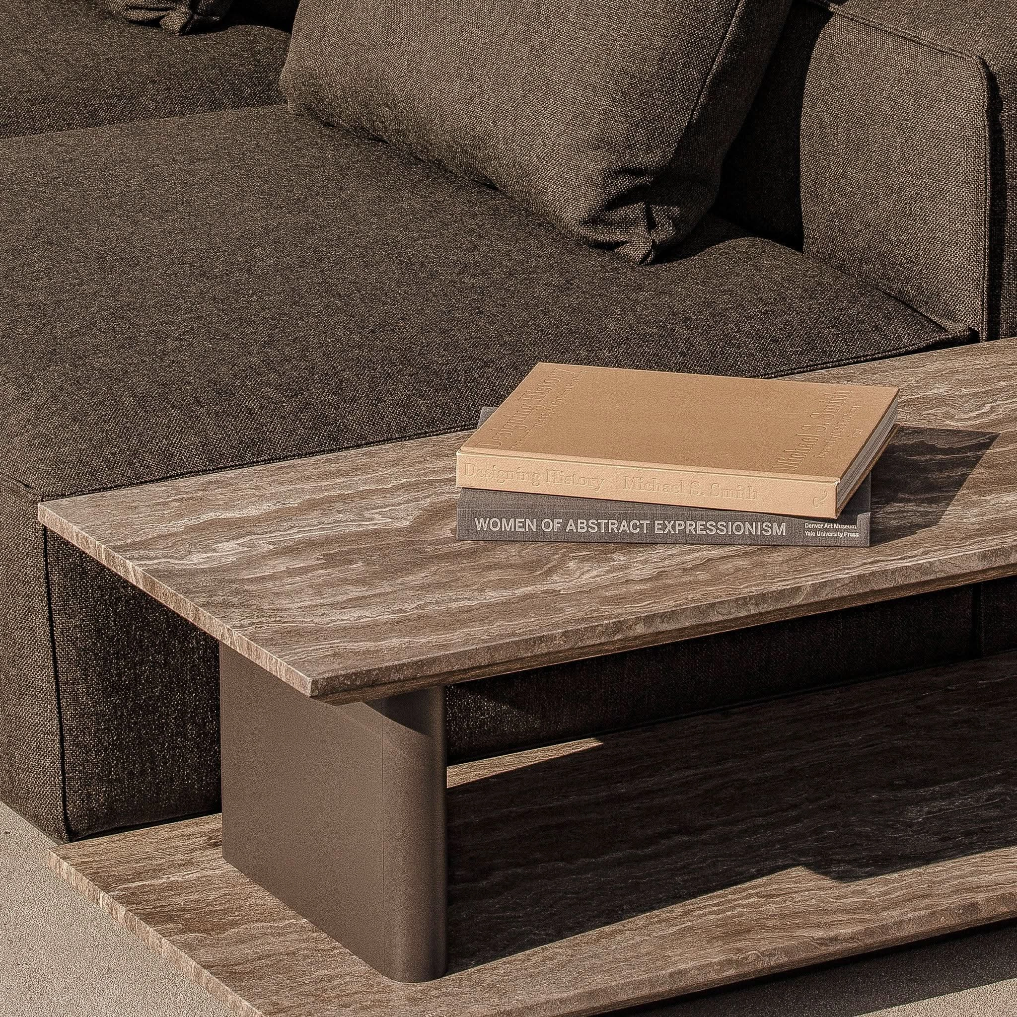 Santorini Outdoor Stone Rectangle Side Table